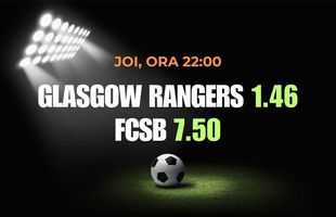 Cotă 7.50 pentru victorie FCSB pe terenul lui Glasgow Rangers