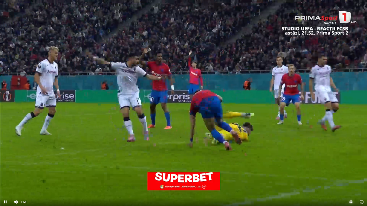 Umilință supremă pentru apărarea celor de la FCSB » Jucătorul de la Bologna l-a imitat pe Zidane în careu, apoi a izbucnit în râs