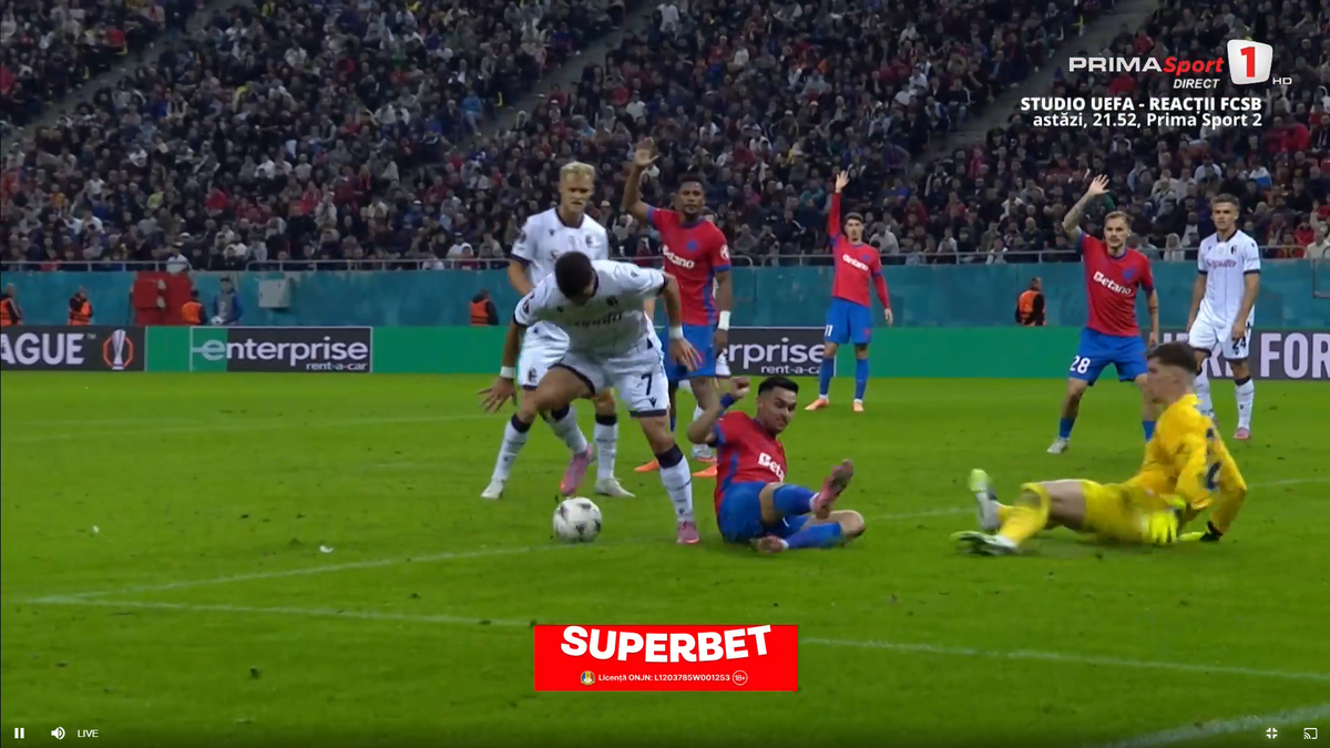 Umilință supremă pentru apărarea celor de la FCSB » Jucătorul de la Bologna l-a imitat pe Zidane în careu, apoi a izbucnit în râs