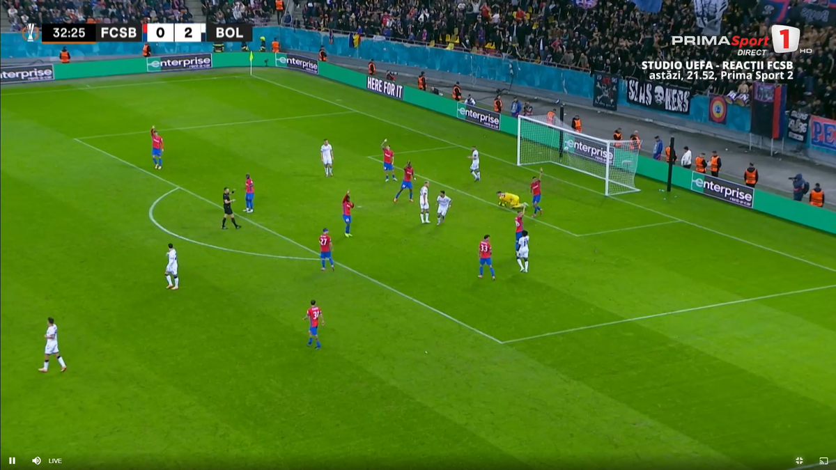 Umilință supremă pentru apărarea celor de la FCSB » Jucătorul de la Bologna l-a imitat pe Zidane în careu, apoi a izbucnit în râs