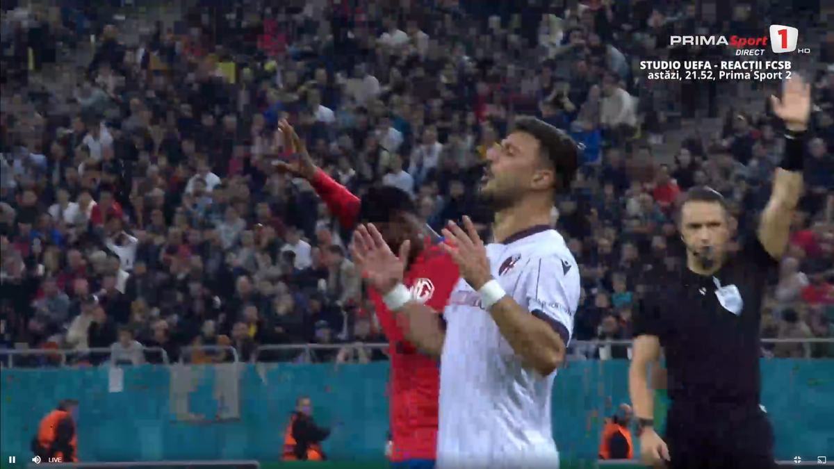 Umilință supremă pentru apărarea celor de la FCSB » Jucătorul de la Bologna l-a imitat pe Zidane în careu, apoi a izbucnit în râs