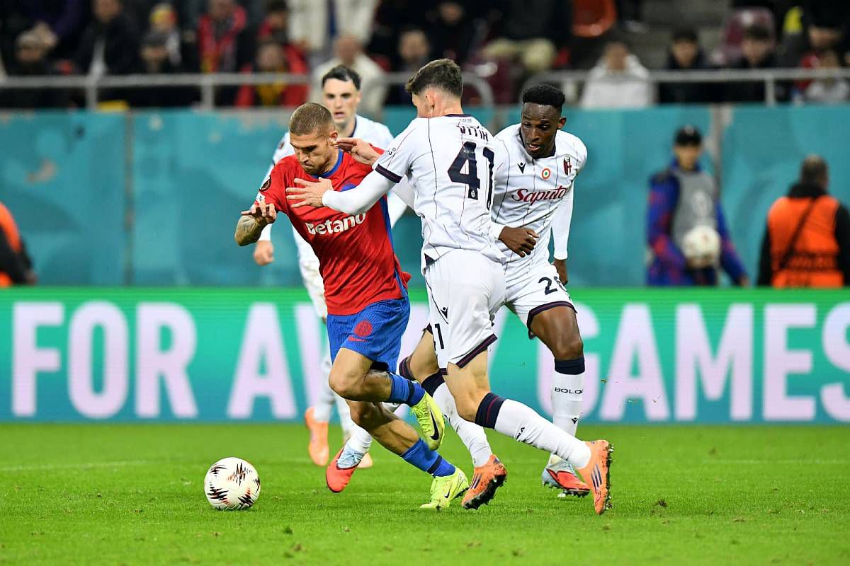 FCSB - Bologna 1-2. Prea puțin, prea târziu! FCSB s-a trezit greu cu Bologna și nu a putut repara startul horror