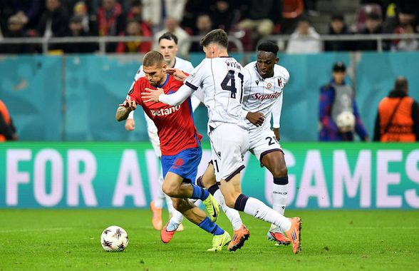 FCSB - Bologna 1-2. Prea puțin, prea târziu! FCSB s-a trezit greu cu Bologna și nu a putut repara startul horror