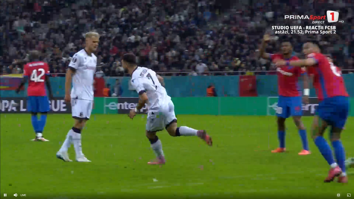 Umilință supremă pentru apărarea celor de la FCSB » Jucătorul de la Bologna l-a imitat pe Zidane în careu, apoi a izbucnit în râs