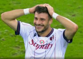 Umilință supremă pentru apărarea celor de la FCSB » Jucătorul de la Bologna l-a imitat pe Zidane în careu, apoi a izbucnit în râs