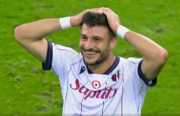 Umilință supremă pentru apărarea celor de la FCSB » Jucătorul de la Bologna l-a imitat pe Zidane în careu, apoi a izbucnit în râs