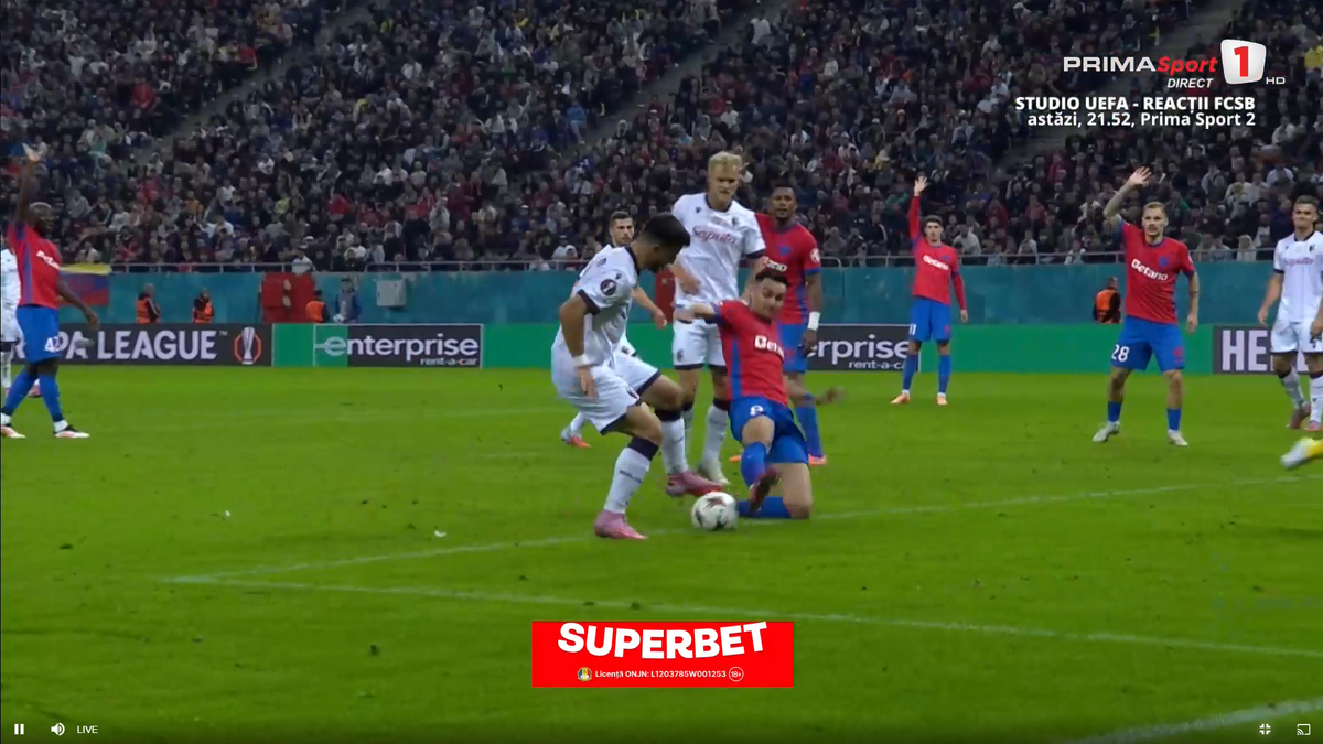 Umilință supremă pentru apărarea celor de la FCSB » Jucătorul de la Bologna l-a imitat pe Zidane în careu, apoi a izbucnit în râs