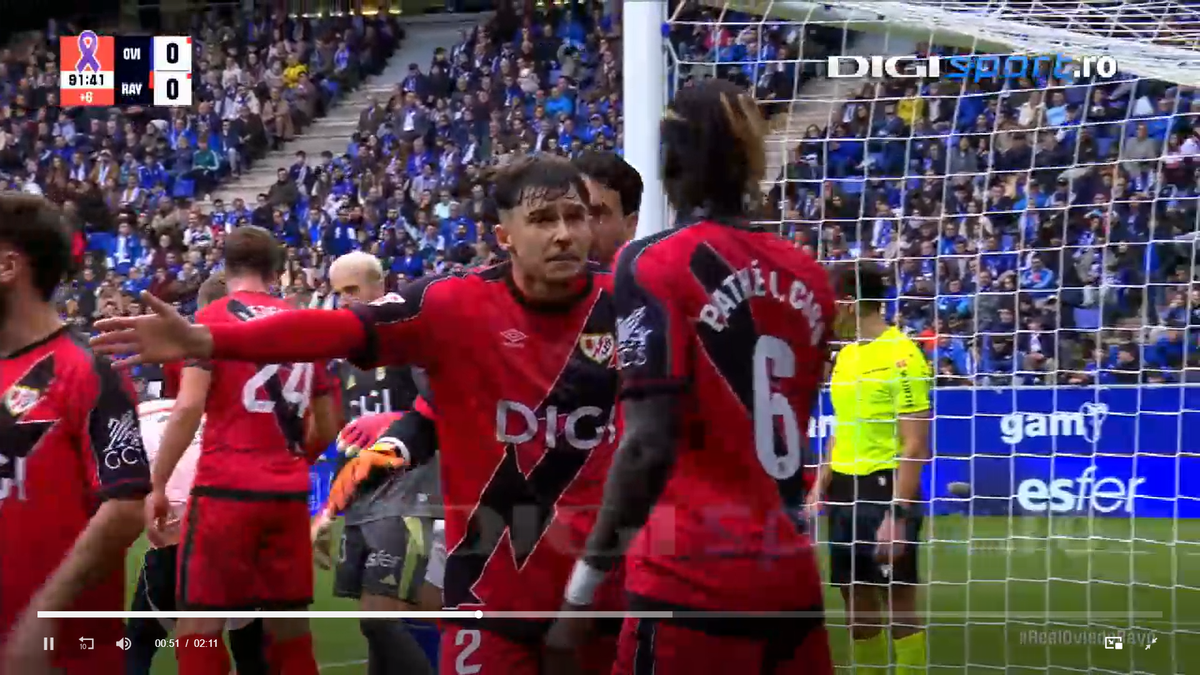 Andrei Rațiu l-a repezit și i-a cerut să iasă de pe teren! Românul, cel mai bun jucător al lui Rayo la Oviedo