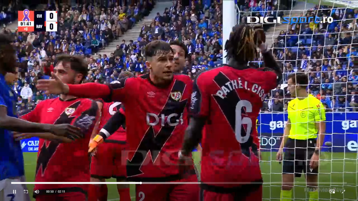 Andrei Rațiu l-a repezit și i-a cerut să iasă de pe teren! Românul, cel mai bun jucător al lui Rayo la Oviedo