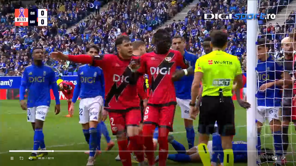 Andrei Rațiu l-a repezit și i-a cerut să iasă de pe teren! Românul, cel mai bun jucător al lui Rayo la Oviedo