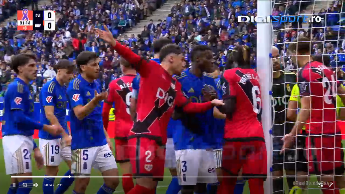 Andrei Rațiu l-a repezit și i-a cerut să iasă de pe teren! Românul, cel mai bun jucător al lui Rayo la Oviedo