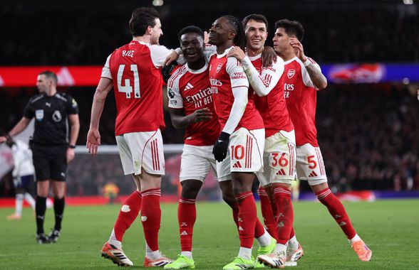 „Look” de campioană: Arsenal o zdrobește pe Tottenham! Echipa lui Drăgușin a rămas doar cu golul meciului