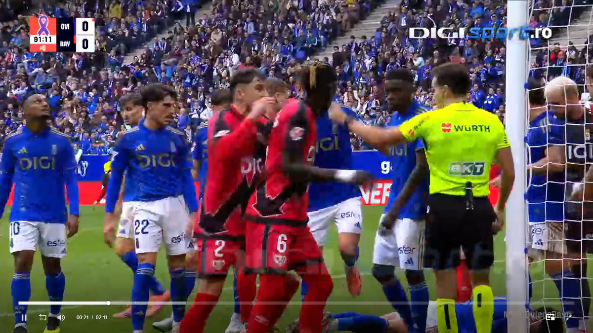 Andrei Rațiu l-a repezit și i-a cerut să iasă de pe teren! Românul, cel mai bun jucător al lui Rayo la Oviedo