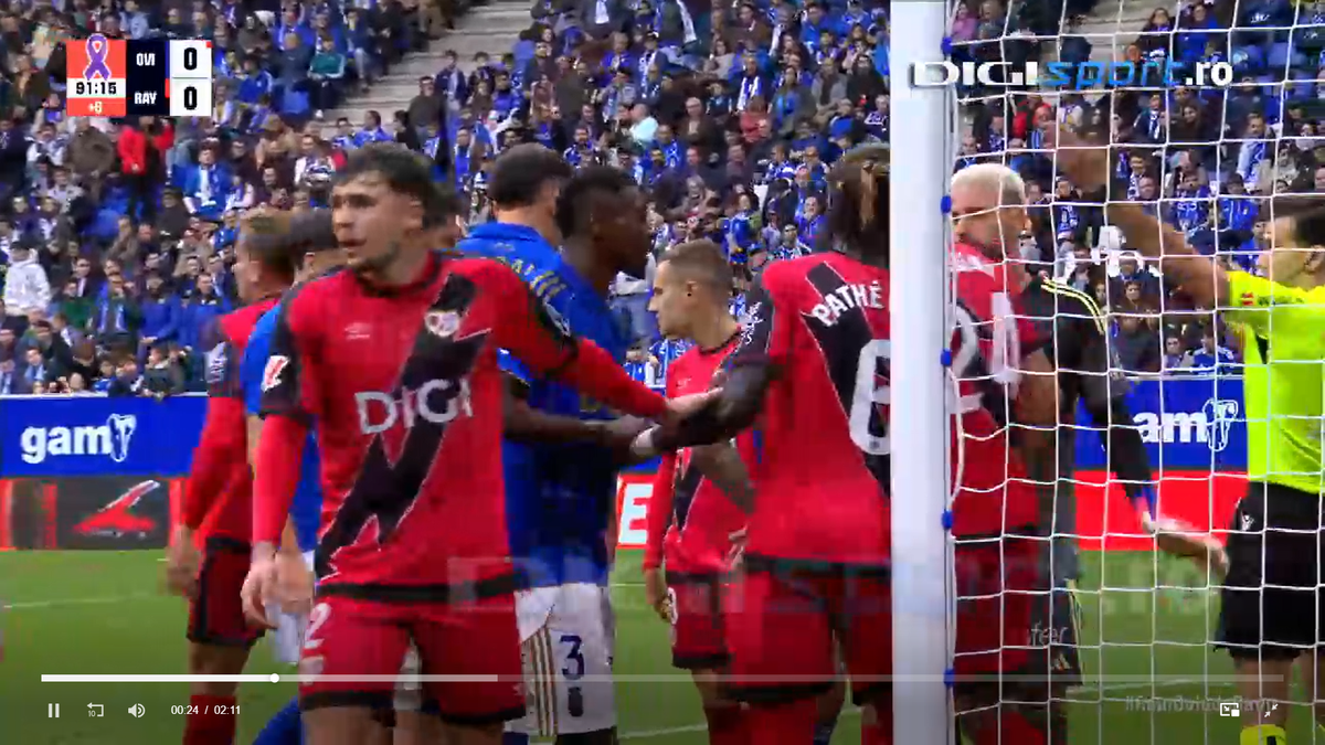 Andrei Rațiu l-a repezit și i-a cerut să iasă de pe teren! Românul, cel mai bun jucător al lui Rayo la Oviedo