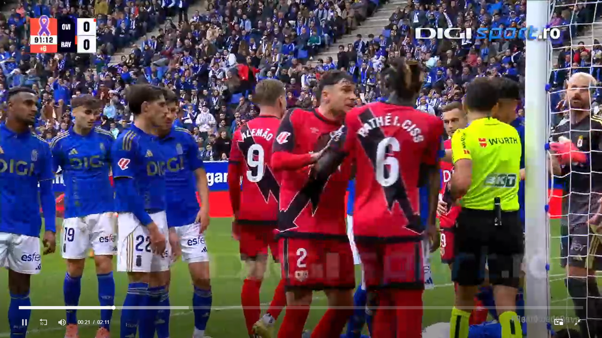 Andrei Rațiu l-a repezit și i-a cerut să iasă de pe teren! Românul, cel mai bun jucător al lui Rayo la Oviedo