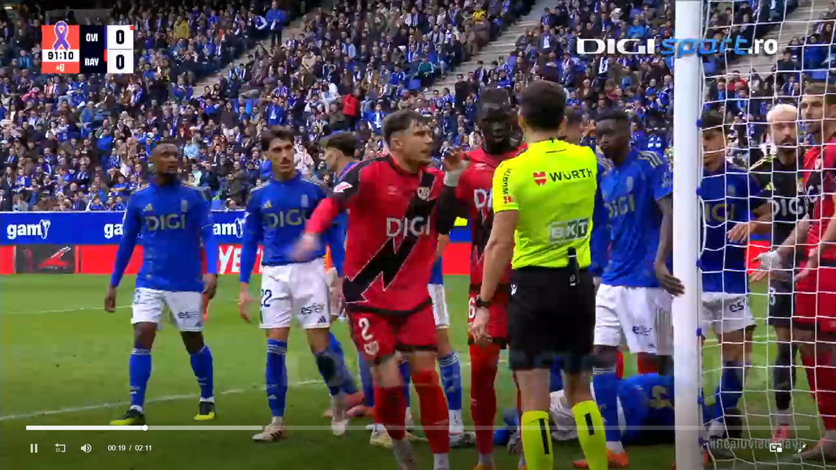 Andrei Rațiu l-a repezit și i-a cerut să iasă de pe teren! Românul, cel mai bun jucător al lui Rayo la Oviedo