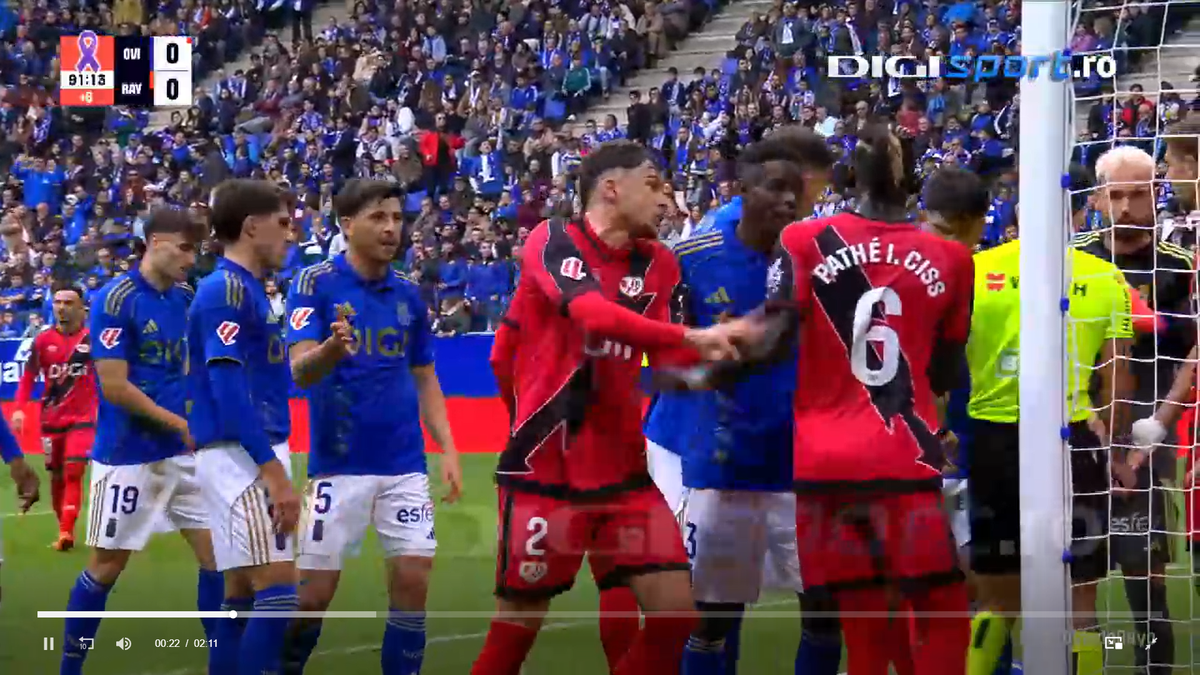 Andrei Rațiu l-a repezit și i-a cerut să iasă de pe teren! Românul, cel mai bun jucător al lui Rayo la Oviedo