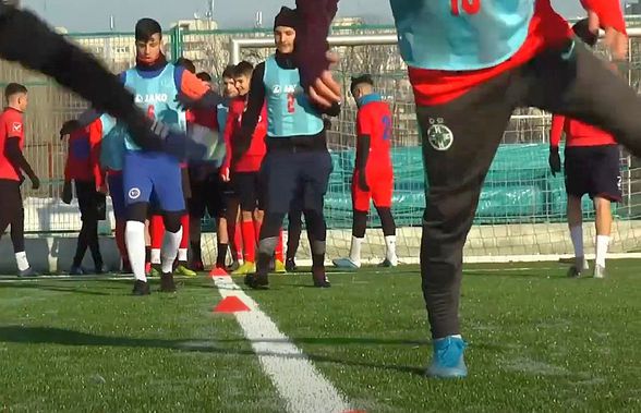 FOTO Gafă amuzantă la CSA Steaua! Un junior a venit la antrenament în echipamentul FCSB + reacția lui MM Stoica