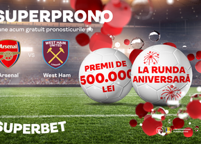 Ia o parte din cei 500.000 de lei cu ocazia rundei 200 de la SuperProno! Toți ochii sunt pe Arsenal – West Ham