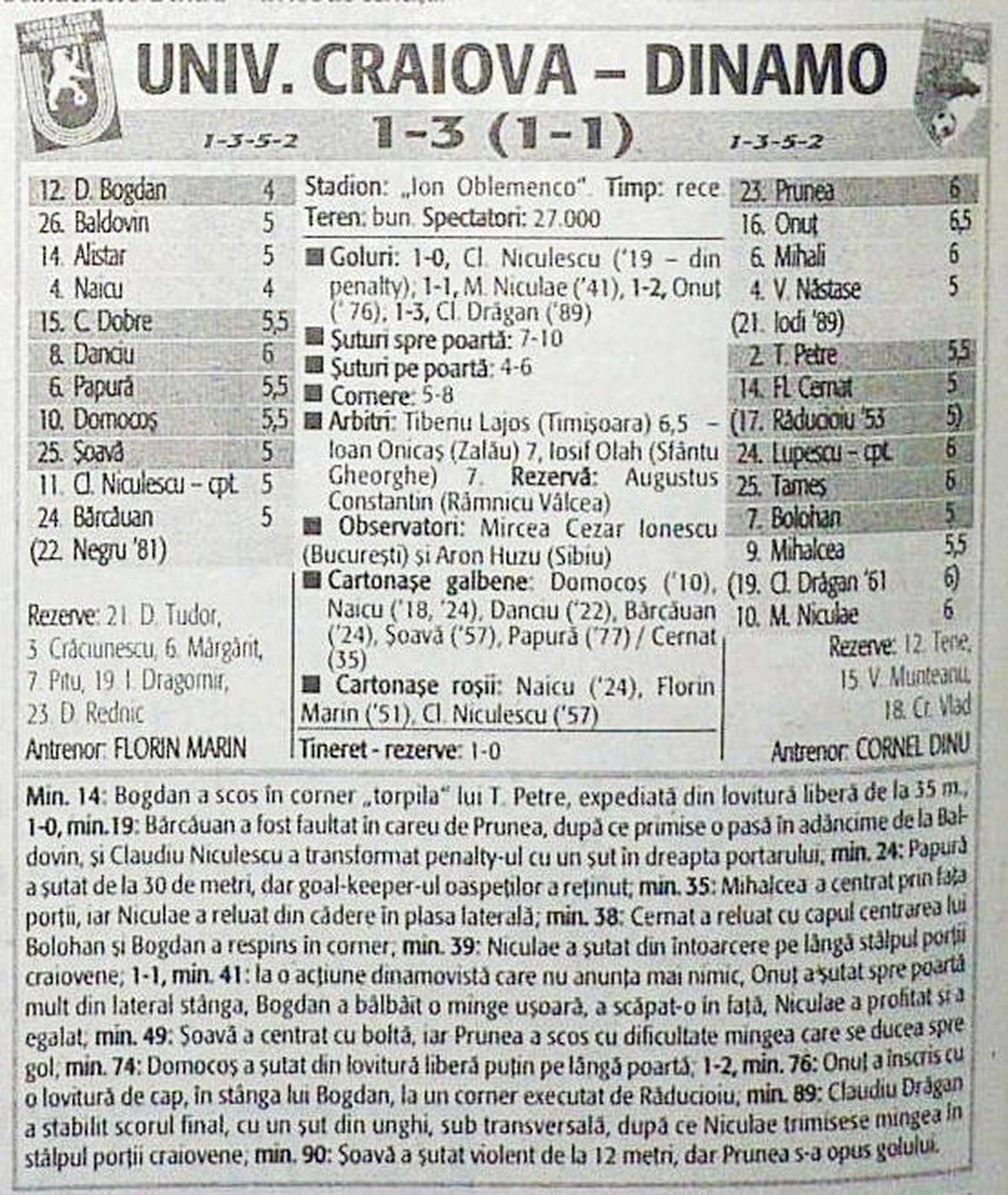 Craiova - Dinamo 1-3 / 2000