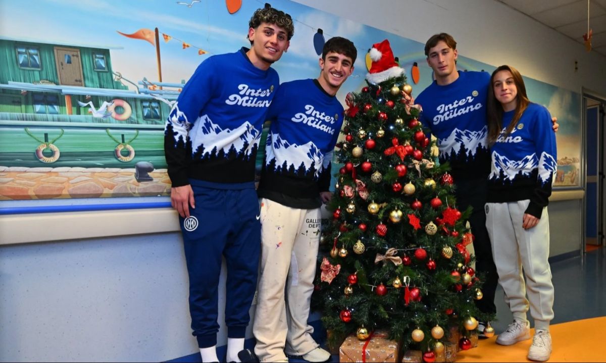 Cristi Chivu, Javier Zanetti, Denzel Dumfries și Pio Esposito, în vizită la copiii din Spitalul San Raffaele