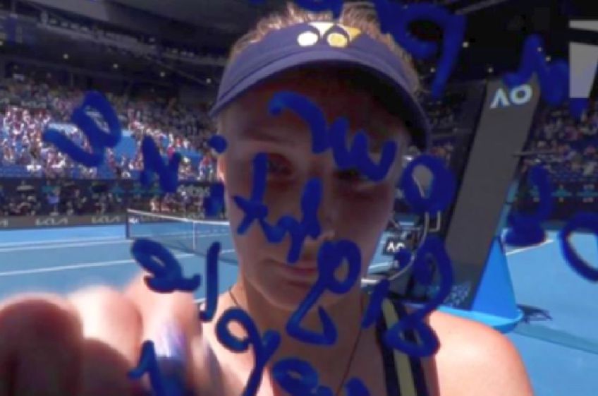 Gestul Dayanei Yastremska, după calificarea în semifinalele Australian Open / Captură