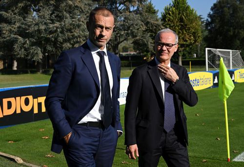 Aleksander Ceferin (stânga), alături de Giorgio Marchetti, secretar general adjunct UEFA Foto: Guliver/GettyImages