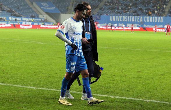 Emoții pentru Craiova: Ștefan Baiaram a ieșit accidentat