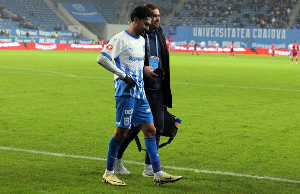 Emoții pentru Craiova: Ștefan Baiaram a ieșit accidentat
