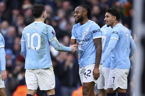 Jucătorii celor de la Manchester City în meciul cu Wolverhampton / Foto: Imago Images