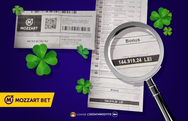 Bilet fabulos la Mozzart Bet! Cu doar 1 leu pariat, a câștigat 90.000 de lei!