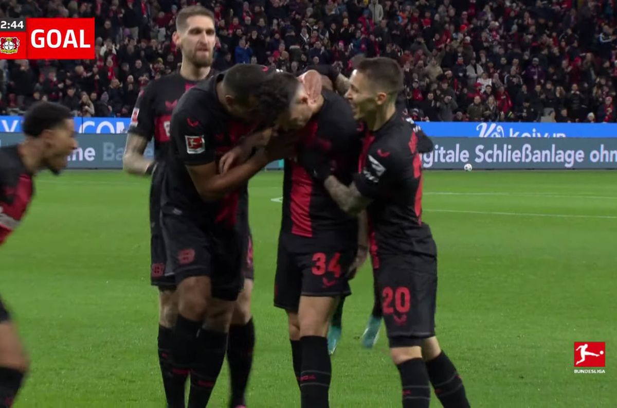 Bucuria lui Granit Xhaka după golul înscris în partida Leverkusen - Mainz