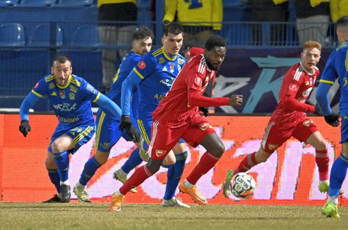 Unirea Slobozia, într-un meci jucat la Clinceni cu Sepsi/ foto Imago Images