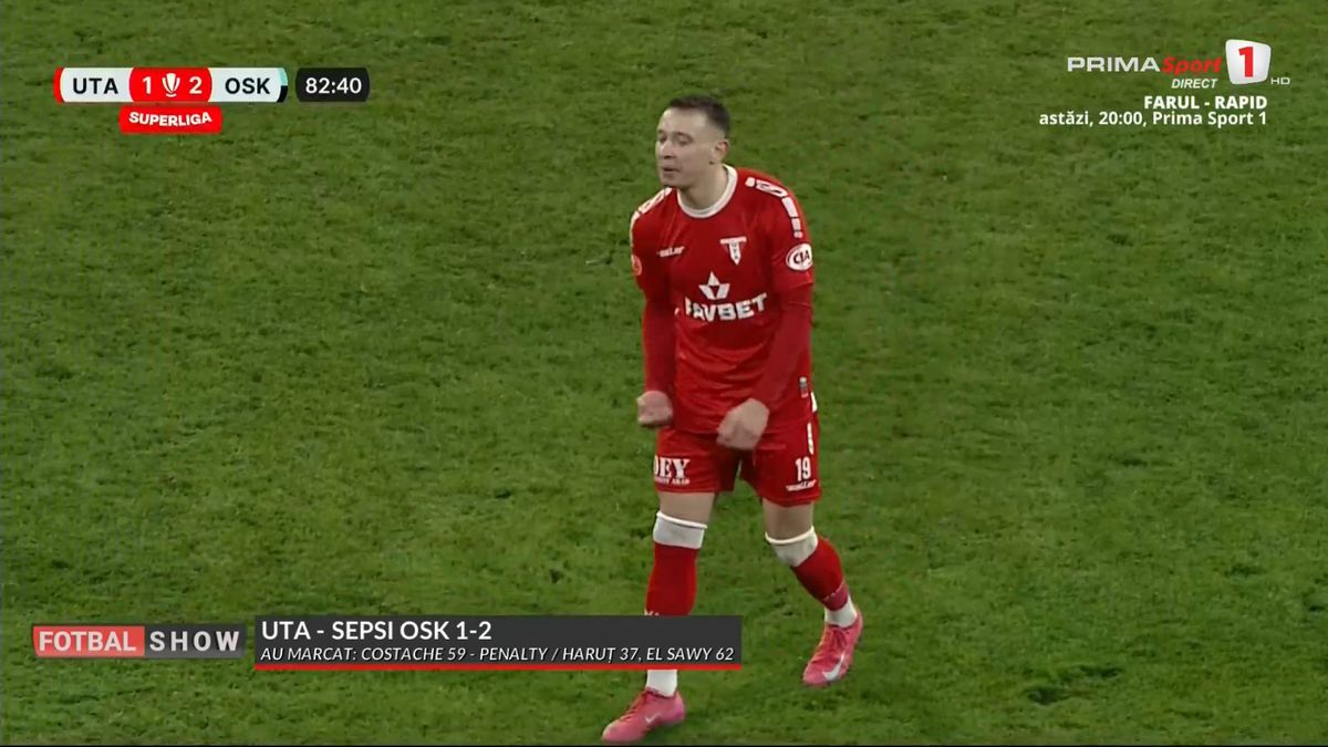 Valentin Costache, gest obscen în UTA - Sepsi