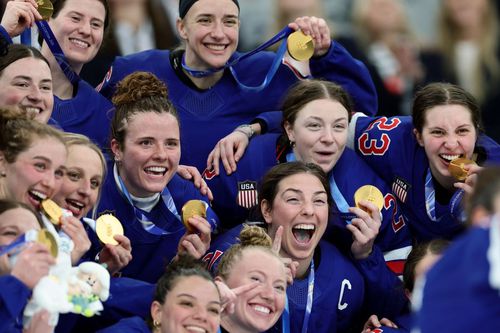 Componentele naționalei feminine de hochei a SUA, campioane olimpice la JO 2026 Foto: GuliverGettyImages