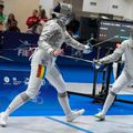 Amalia Covaliu (stânga), într-un asalt din timpul CE de juniori de la Tbilisi 2026 / Foto: EFC