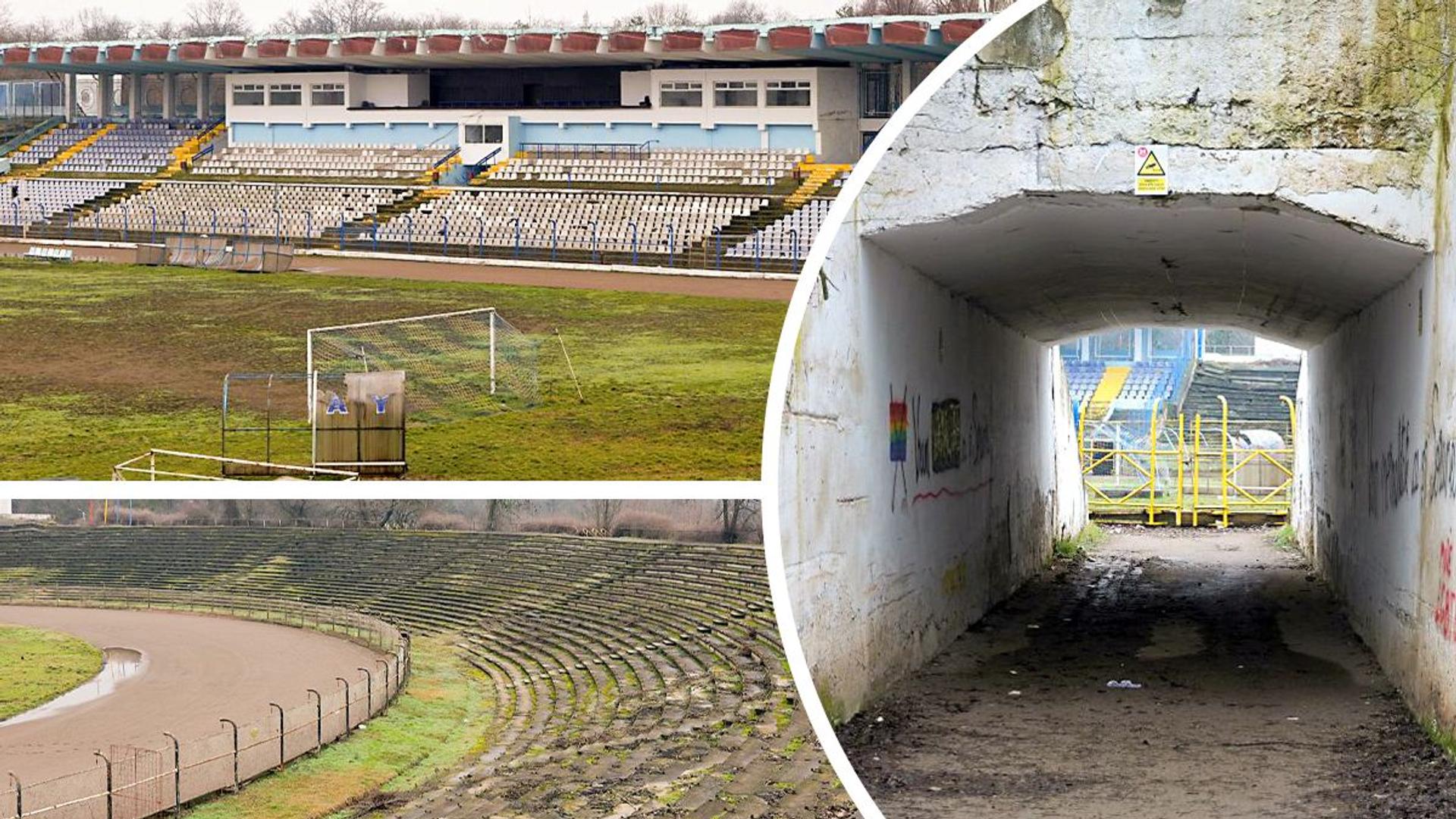 Stadion Brăila în paragină cu tribune deteriorate, scaune rupte și vegetație sălbatică, ilustrând degradarea infrastructurii sportive afectând Dacia Unirea Brăila. | sursa foto: Gazeta Sporturilor Stadion Brăila în paragină cu tribune deteriorate, scaune rupte și vegetație sălbatică, ilustrând degradarea infrastructurii sportive afectând Dacia Unirea Brăila. | sursa foto: Gazeta Sporturilor