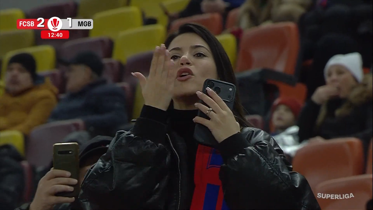 Soția titularului de la FCSB, la prima apariție pe Arena Națională » Cum a fost surprinsă în tribune