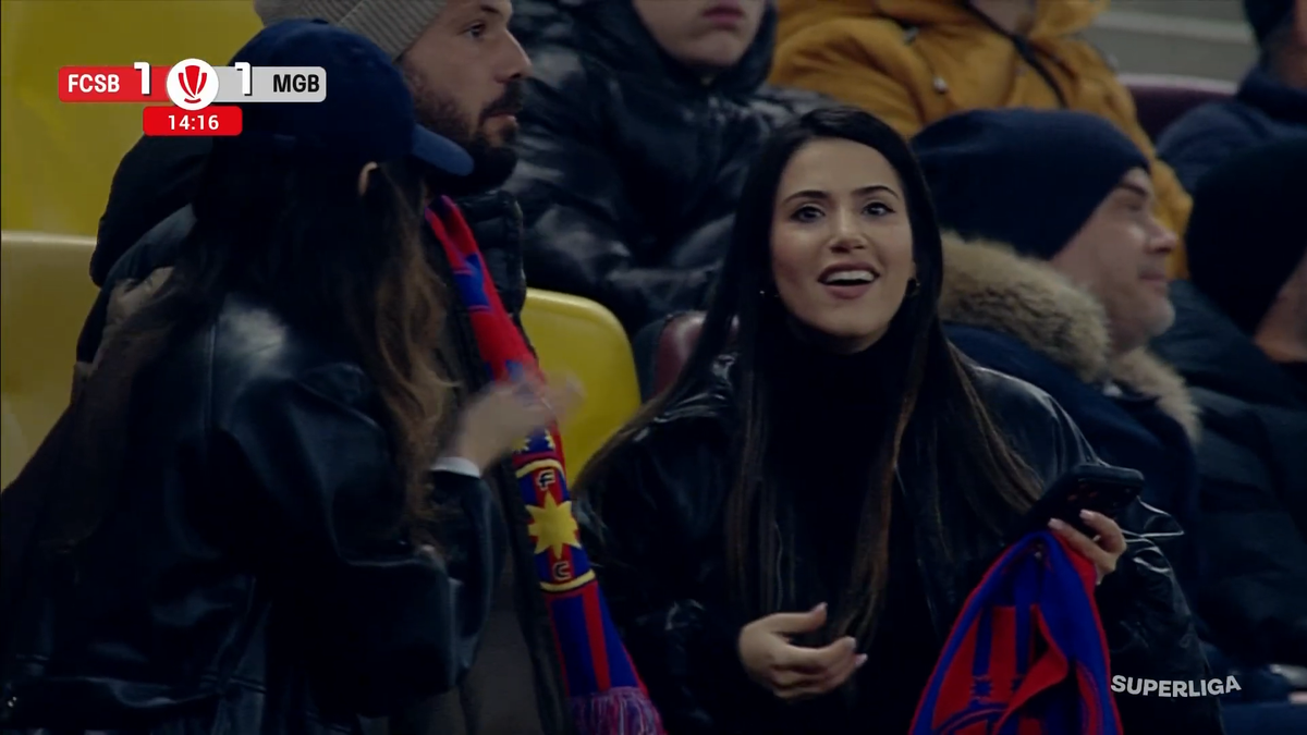 Soția titularului de la FCSB, la prima apariție pe Arena Națională » Cum a fost surprinsă în tribune