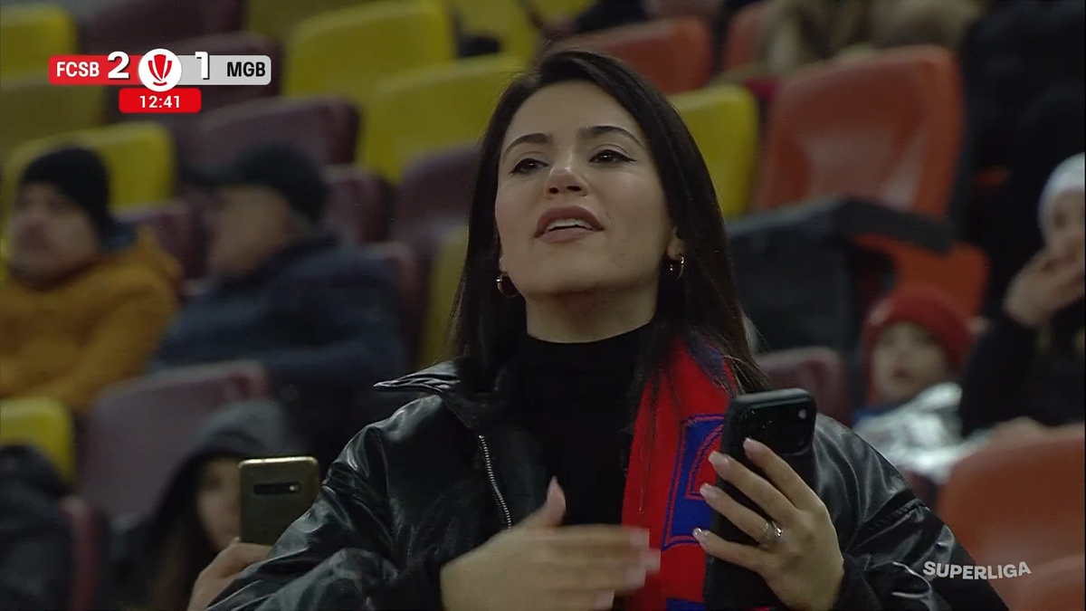 Soția titularului de la FCSB, la prima apariție pe Arena Națională » Cum a fost surprinsă în tribune
