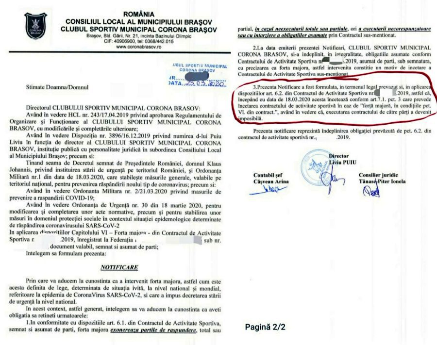 EXCLUSIV UPDATE Coronavirusul poate distruge Corona Brașov! Pandemia de COVID-19 ar putea închide primul club din România: „A fost ca o lovitură de ciocan”