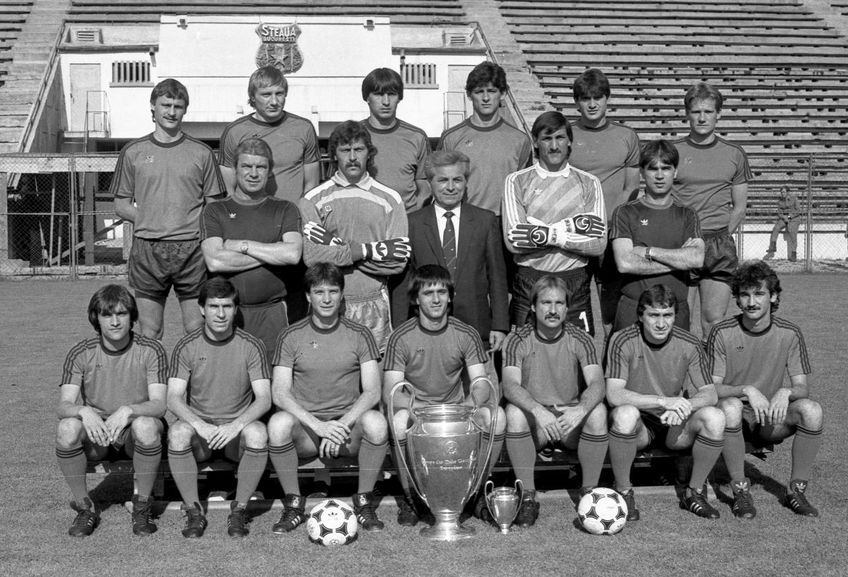 Steaua, campioana continentală din 1986. Lipsește Radu II, aflat în spital în acel moment