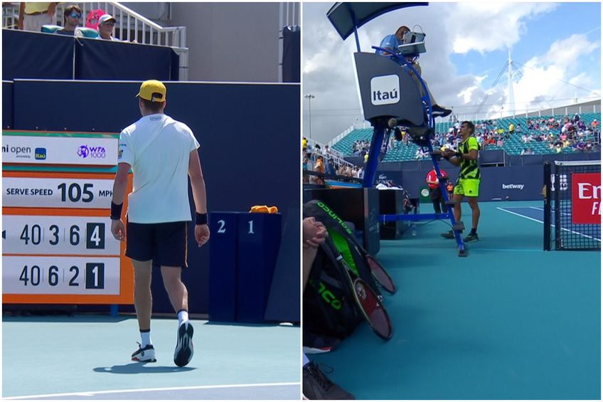 Americanul Jenson Brooksby (21 de ani, 39 ATP) a comis mai multe gesturi reprobabile în timpul meciului câștigat împotriva lui Federico Coria (30 de ani, 60 WTA), scor 3-6, 6-2, 6-3, în primul tur al turneului de la Miami.