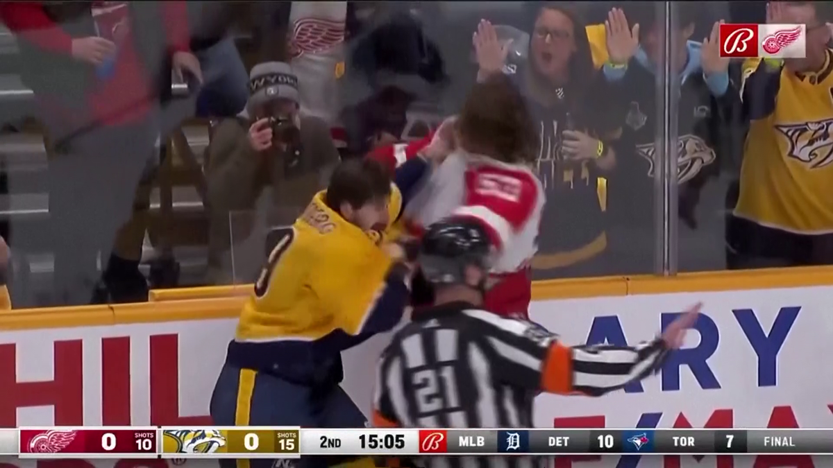 S-au împărțit pumni mai ceva ca într-un ring de box! Imagini incredibile la un meci de hochei