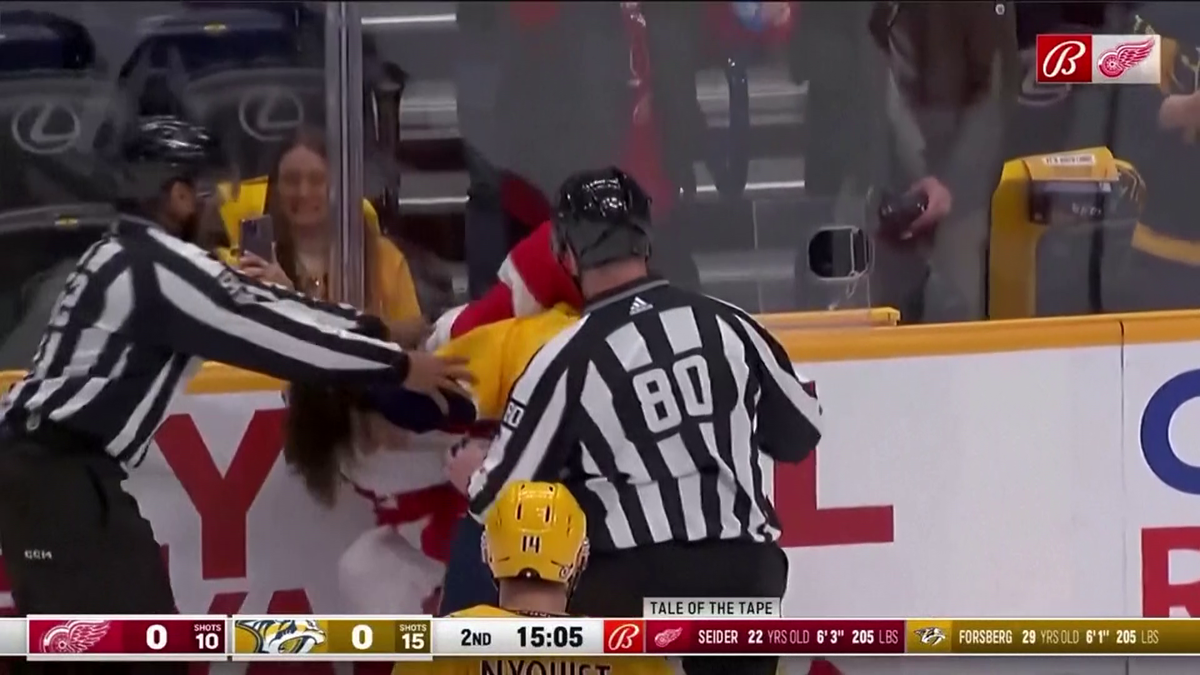 S-au împărțit pumni mai ceva ca într-un ring de box! Imagini incredibile la un meci de hochei