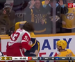 Filip Forsberg (Nashville Predators) și Moritz Seider (Detroit Red Wings) FOTO: captură video