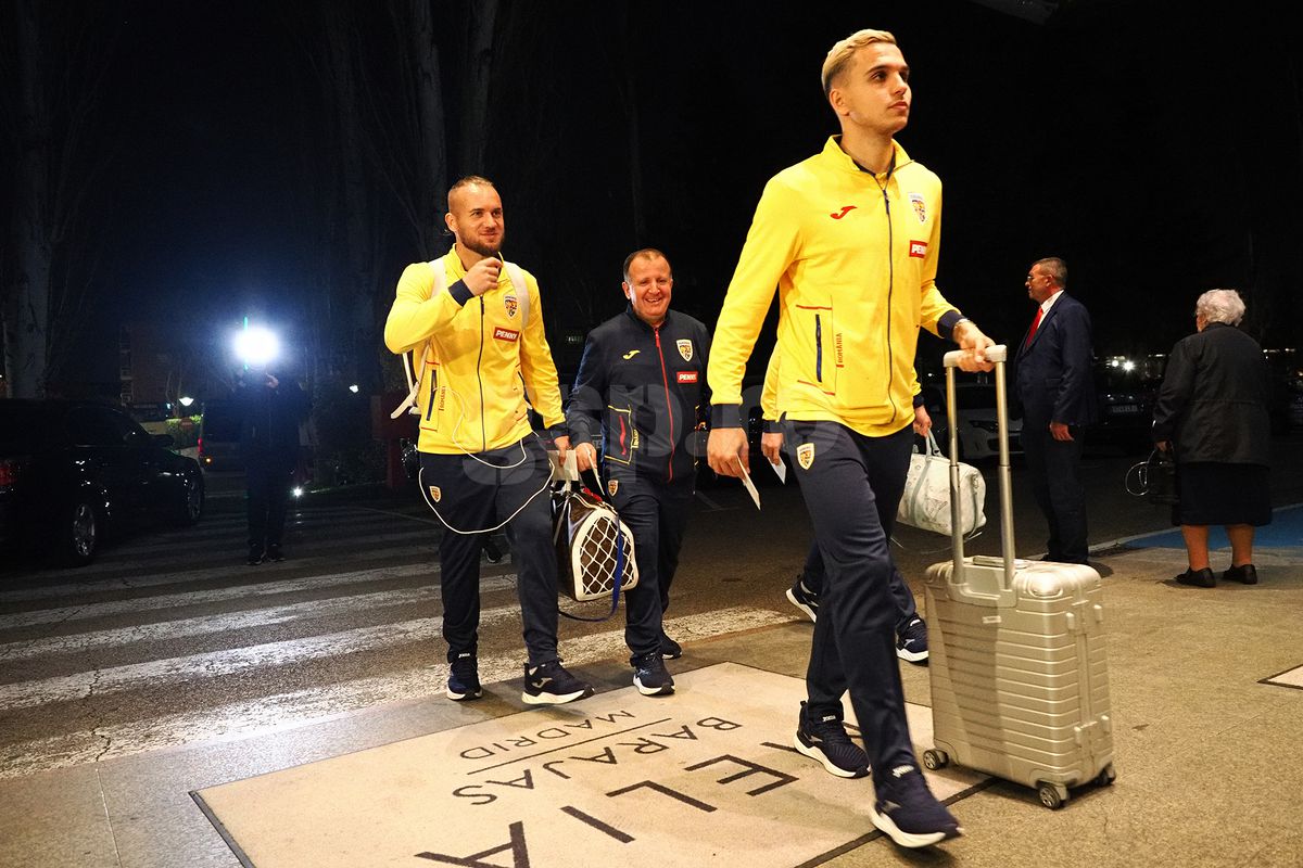 Sosire echipa naţională la hotelul din Madrid