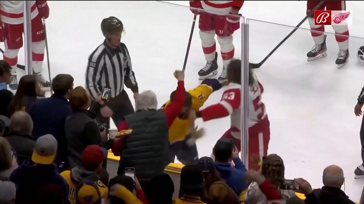 S-au împărțit pumni mai ceva ca într-un ring de box! Imagini incredibile la un meci de hochei