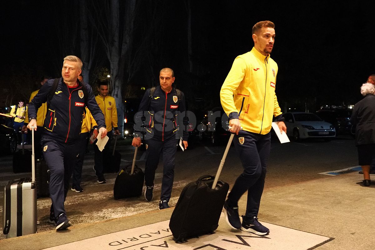 Sosire echipa naţională la hotelul din Madrid