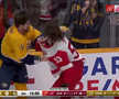 Filip Forsberg (Nashville Predators) și Moritz Seider (Detroit Red Wings) FOTO: captură video